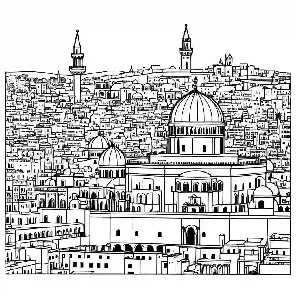 Jerusalem Skyline coloring pages
